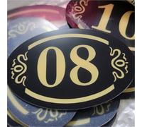 Self-Adhesive Acrylic Number Ellipse Display Digital Plate, Acrylic Oval Locker Digital Tag for Inventory Storage, Plastic Ellipse Table Numbers(1-60,L W 20 x 13cm)
