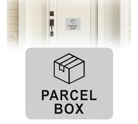 Self-Adhesive Acrylic Parcel Box Sign, 11cm x 9cm, Silver - Safe Drop-Off for Deliveries & Packages, Secure Postage Solution