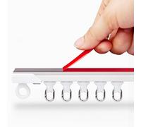 Self-Adhesive ain Rod - Adjuble 1m to 4.5m, Rigid White Room Divider for Ceiling or Wall Mount, Ideal for Bedroom, Shower, Hotel Use (14.4ft)