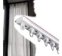 Self-Adhesive ain Track 1.3-17ft, No Drill Sliding Rail, Silence Ceiling ain Rod for, Bathrooms, Bedrooms & RV Room Dividers (17ft/5.2m)