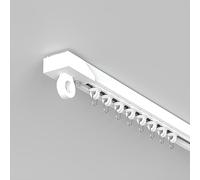 Self-Adhesive ain Track - No Drill Flexible Ceiling or Wall Mount Easy Install ain Rod for 135cm (4.4ft) - White Perfect for Home Décor