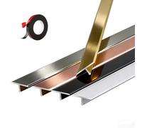 Self Adhesive Aluminium Door Threshold Strip, Extra Wide Floor Transition Strips, Flat Metal Threshold Bar for Laminate to Tile Edge Trim Gap Cover, 270cm(Black,3pcs*90 * 3.3cm)