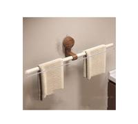 Self-Adhesive Aluminium Towel Holder - No Drilling Needed, 60cm Towel Rack for Bathroom & Kitchen, Sleek White Towel Ring, Space-Saving Wall-Mounted Design