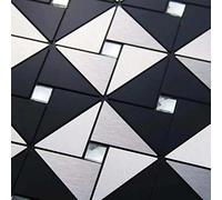 Self-Adhesive Aluminum-Plastic Panel Comes with Self-Adhesive Metal Mosaic Wall Stickers TV Background Wall Stickers-10,5 PCS (300X300mm)