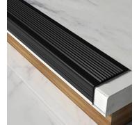 Self-Adhesive Anti-Slip Stair Nosing Edge Protector,Waterproof Vinyl Rubber Stair Trim Molding for Indoor & Outdoor Stairs,L-Shaped Stair Nose Molding(Black,5 * 2.5cm*1.5m)