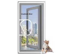 Self Adhesive Balcony Safety Mesh Fly Screen Mosquito Nets, Custom Size Cat Window Guard Screen with Zipper, Flat Window Nets for Bedroom, Kitchen, Patio