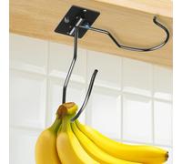 Self Adhesive Banana Hook Under Cabinet Foldable Banana Hanger Hook Under Counter Banana Hook to Keep Bananas Fresh Heavy Duty Metal Banana Holder Stand for RV Kitchen Space Saving