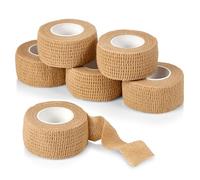 Self Adhesive Bandages - 1" x 5 Yards Per Roll - Pack of 6 Rolls, Elastic Self Adherent Cohesive Wrap First Aid Tape for Sprain Swelling and Soreness on Wrist and Ankle