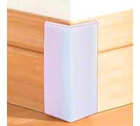 Self Adhesive Baseboard Corner Blocks, Thickened Rubber Corners Protectors Guards Trim for Wall,Furniture, Edge(White, 4PCS)