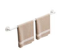 Self-Adhesive Black Aluminium Towel Rail - 50cm Modern Bath Towel Holder, Easy Install Guest Towel Rack, Stylish Bathroom Accessory, No Drill Required
