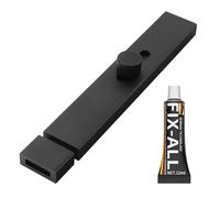 Self-Adhesive Black Slide Door Bolt Lock - 6 inches Aluminum Alloy Internal Door Latch for Bathroom, Toilet, Shed, and Cupboard Doors - No-Drill Installation with Strong Adhesive