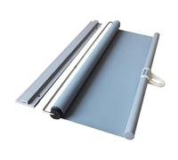 Self-Adhesive Blackout Roller Shades for Windows Cordless No Drill Spring Blinds with Free-Stop, Thermal Insulated & Waterproof Lightweight Roll Up Shades for Bedroom, Office, RV, and Home(Gray,50W x