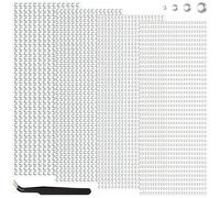 Self Adhesive Bling Clear Rhinestone Stickers, About 3090 Pieces Silver Gems, 3/4/5/6mm Self Adhesive Gems with Tweezers for Make-up, DIY Fingernail Decorations and DIY Handicrafts