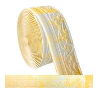 Self-Adhesive Border, 10 m x 8 cm x 5 mm, 3D Stucco Moulding Mouldings, Wall Trims, Self-Adhesive, Roll Border Trims for Corners, Lines, Ceilings, Decoration, Yellow Light White