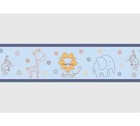 Self-Adhesive Border Blue Fairy Tale AG Design, AWBD 8054 Waterproof Children's Room Wall Sticker Decoration Wall Border for Girls and Boys Film Width 500 cm x Height 13.8 cm