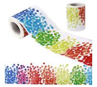 Self-Adhesive Bulletin Board Confetti Borders Decorations, 36Ft x 2.75Inch Colorful Trim Dot Border Decorative Stickers for Theme Party Classroom Office Chalkboard