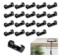 Self Adhesive Cable Clamps - 20 Pieces Desk and Wall Cable Organizer Cable Management No Drilling | ABS+Acrylic Material Compatible with Multiple Surfaces, USB Charging, Ethernet Loudsprec