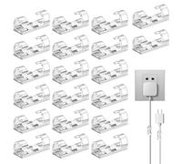 Self-Adhesive Cable Clamps - Cable Clips Set, 20 Pieces Set, No Drilling, Desktop Wire with Cable Management for USB Cable, Ethernet Mouse, Keyboard, Charging Cable, Office, Home, Writing