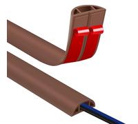 Self-Adhesive Cable Duct 8 x 10 mm - 1 m Wood Grain Floor Bridge - Flexible PVC Cover to Prevent Tripping Hazards