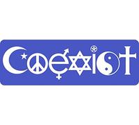 Self Adhesive Car Bike Sticker Coexist Peace Tolerance Religion Blue