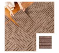 Self Adhesive Carpet Bedroom Rug Bedroom and Living Room Easy to Maintain 30x30cm Splicing Block Self-Adhesive Carpet(Khaki,20pcs)