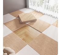 Self-Adhesive Carpet， Carpet Tiles 4pcs No Glue Anti-Slip Living Room Bedroom Soundproof Carpet Floor Mat Water-Absorbing Self-Adhesive Tiles Padded(50 * 50cm)