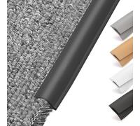 Self-Adhesive Carpet Edge Strip, PVC Transition Strips for Floor, Edge Sealing Strip for Carpet and Wooden Floor, Floor Mats Edge Strip, Black (5 m)