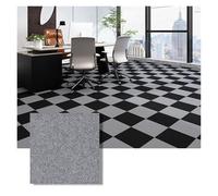 Self Adhesive Carpet Tiles 1-30PCS Self Adhesive Carpet Tile Easy Peel Stick Soundproof Office Floor 30PCS Sticker Square Mat(Light gray a black,30x30cm 12pcs)