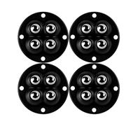 Self-Adhesive Caster Wheels - 40pcs Mini 360° Rotating Stainless Steel Rollers for Furniture, Trash Bins & Storage Solutions (Black Bead) - Easy Installation & Heavy-Duty