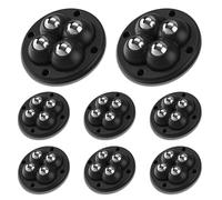 Self Adhesive Castor Wheels, 8 PCS Mini Swivel Casters Wheels with 4 Ball Roller Stick On Castors 360°Rotation Pulley Rollers for Small Furniture Appliances Trash Can Box