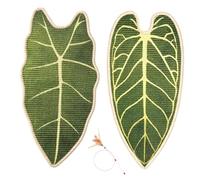 Self-adhesive cat scratching mats, sisal carpet 33 x 65cm | Sisal scratching mat leaf, interior decoration, sofa protector, robust cat scratcher with stylish leaf design(2er-Pack A)