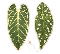 Self-adhesive cat scratching mats, sisal carpet 33 x 65cm | Sisal scratching mat leaf, interior decoration, sofa protector, robust cat scratcher with stylish leaf design(2er-Pack C)