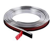 Self Adhesive Caulk Strip, Peel and Stick Flexible Self Adhesive Molding Trim, 2m U Channel Edge Trim, TPE Flexible Edge Protector for Furniture Ceiling Floor Panel(Silver,25mm)