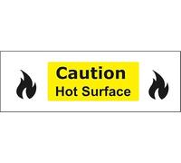 Self-adhesive 'Caution Hot Surface' vinyl sign 15 x 5cm
