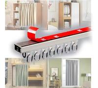 Self Adhesive Ceiling Curtain Track 1.6ft-9.2ft, No Drill, Adhesive Curtain Rod, Window, Shower, Closet, Cabinet, RV, Room Divider, No Damage Ceiling Rails (Size : 0.8m/2.6ft)