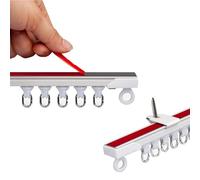 Self Adhesive Ceiling Curtain Track 1m 1.2m 1.5m 1.8m 2.2m 2.6m 2.8m 3.5m 3.9m 4.5m 4.9m Adhesive Curtain Rod Rails For Windows Cabinet Closet Bathroom(4.2m)