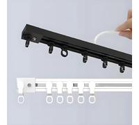Self-Adhesive Ceiling Curtain Track 30-600cmNo Drill Easy Install Curtain Rails for Room Divider Shower Window Living Room - White 115cm (3.7ft)