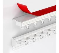 Self-Adhesive Ceiling Curtain Track - 9.8ft Aluminum Curtain Rail System No Drill Room Divider for Living Room Bedroom Shower - Easy Install White 2.4m/7.87ft