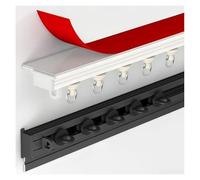 Self-adhesive Ceiling Curtain Track, Self-adhesive Single Curtain Rod, Can Be Installed On The Ceiling Or Wall, Suitable For Bedrooms, Bay Windows, And RV Partitions.(Black,100cm(3.3ft))