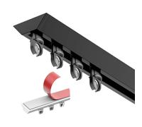 Self-Adhesive Ceiling Curtain Track Set No Drill 39in to 205in Ideal for Windows Closets Bathrooms Shower Curtains Black 14ft/4.2m (3 * 1.4m)