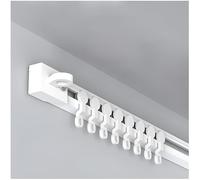 Self-Adhesive Ceiling Curtain Track System, 70cm-600cm Adjustable Room Divider, No Drill Curtain Rail for Easy Installation, 300cm/9.8FT (2 x 150cm)