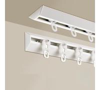 Self-Adhesive Ceiling Curtain Track System with Silent Rollers, No-Drill Room Divider Ra, Easy Installation, 1.8m (5.9ft) - White Wall Solution for Seamless Privacy