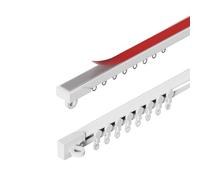 Self Adhesive Ceiling Or Wall Curtain Track No Drill, Screws or Tools Easy to Install ，with Silent Rollers Room Divider, Shower Curtain, Parallel Bay Window, RV(2m(6.6ft))