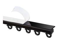 Self-Adhesive Ceiling & Wall Curtain Track 1-5M, No Drill, Damage-Free, Easy Install Rail for Bedroom, Shower, Closet & RV - Black Ceiling Mount, Versatile & Durable