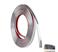 Self Adhesive Chrome Trim: 6mm × 3meter Silver Flexible Molding Automotive Tape - Car Styling Moulding Strip Trim - Peel and Stick Mirror Frame Edging Decorative Strip for Wall, Furniture, Door