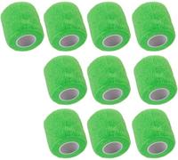 Self Adhesive Cohesive Wrap Bandages 4.5m x 5cm Green 10 Pack | Strong Elastic, First Aid Tape, Wrist & Ankle Support, Sport Use, No Clips Needed