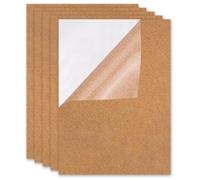 Self Adhesive Cork Sheet, 5Pcs Adhesive Cork Backing Sheets Board 1mm Thick for Coasters Wall Decoration DIY Crafts 21x30 cm