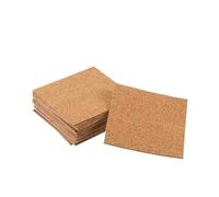 Self-Adhesive Cork Sheets, 10 Pcs Self Adhesive Cork Coasters Wood Color 10cm Square Round(Square)