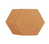 Self-Adhesive Cork Sheets, Self Adhesive Hexagon Cork Boards 20x17.5x0.6cm 5 pcs for DIY Photo Wall Office Bulletin