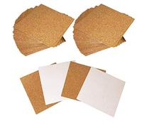 Self-Adhesive Cork Square, Allazone 60 Pack 10 x 10CM Cork Backing Sheets for Wall Decoration, Party Supplies Coasters and DIY Crafts